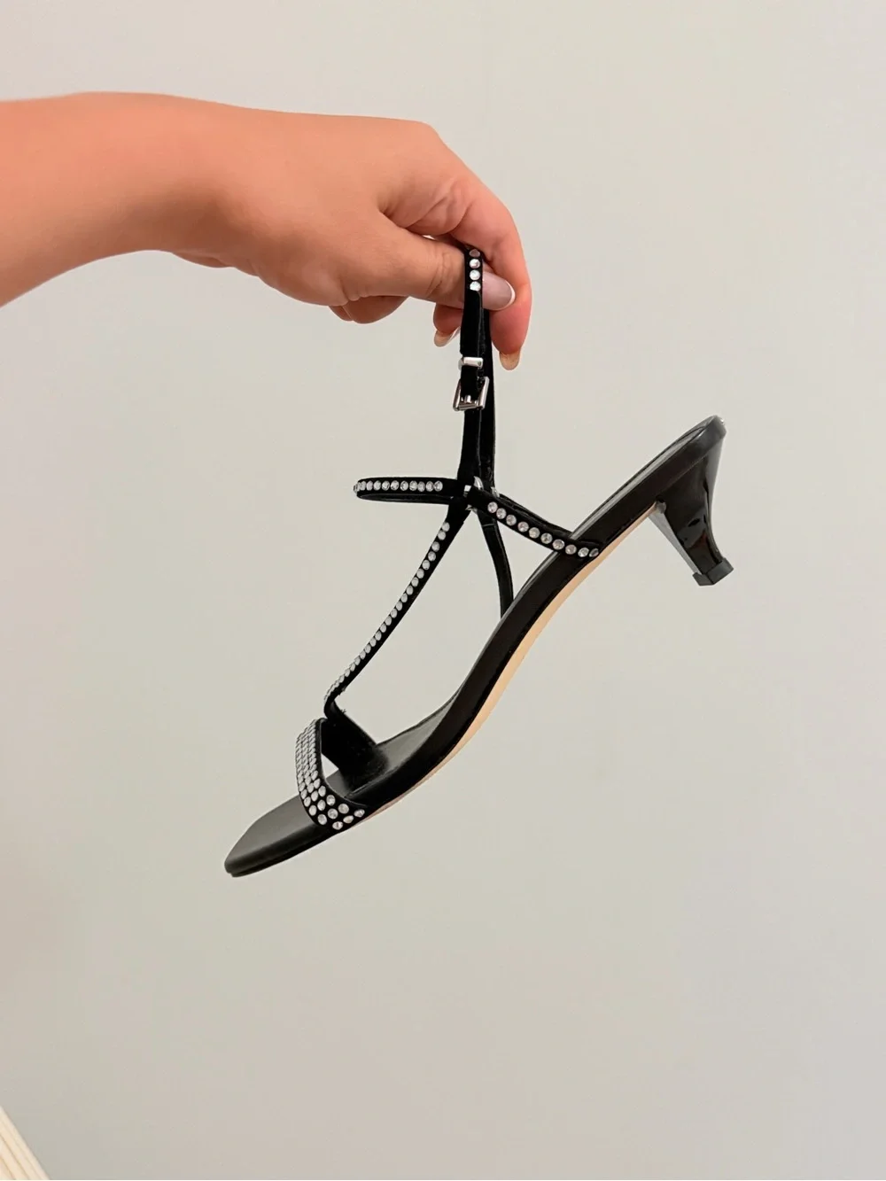 Michael Kors Selina Black Crystal-Embellished Slingback Sandals
